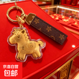 2026马年钥匙扣金箔色卡通生肖马吊坠手机链包包挂件马上有钱伴手礼 马上有钱+棕色皮带扣