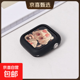 适用applewatch硅胶保护壳S11边框壳iwatchS10/se代半包软壳硬壳41mm/45mm苹果手表表带防摔 半包软壳-黑色 iwatchS10/11【46mm表盘】