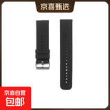 适用华为/荣耀/华米/佳明/三星/Haylou/小米/vivo/OPPO硅胶表带16/18/20/22mm通用平口腕带（1542) 【平口硅胶】黑色-银扣-快拆卡针 测量接口宽度16mm