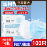 【大牌平替】医用口罩莫兰迪色过敏防风防尘时尚独立包装50只盒装 【蓝色+白色+烟雨灰】【各50只独立包装】