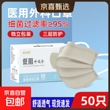 【大牌平替】医用口罩莫兰迪色过敏防风防尘时尚独立包装50只盒装 烟雨灰【独立包装】50只