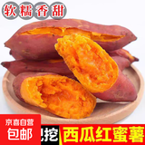 新鲜现挖精品西瓜红红薯红心蜜薯地瓜早餐必备超市品质京东包邮 精品西瓜红蜜薯5斤装 中小果