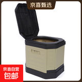 户外车载多功能便携式移动折叠厕所防臭坐便器野营露营应急马桶 米色
