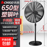 志高（CHIGO）电风扇工业风扇豪华型牛角风扇大功率工业扇强力落地扇除甲醛挂壁升降大风力电风扇工厂牛角扇 650落地【升降款 塑钢叶】升级电机 质保
