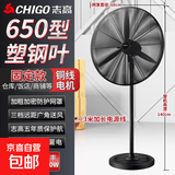 志高（CHIGO）电风扇工业风扇豪华型牛角风扇大功率工业扇强力落地扇除甲醛挂壁升降大风力电风扇工厂牛角扇 650落地扇【塑钢叶】升级电机 质保