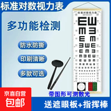 国际标准E字视力表挂墙儿童家用测试眼睛3米5验光视力测试表挂图 单面 多功能双E+实木框+黑色板棒