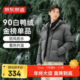 京东京造羽绒服男鸭绒加厚防寒工装面包服短款冬季外套衣服 灰色 M