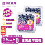 佳沃 JOYVIO 云南蓝莓甜蜜花香系列 14mm+ 2盒装 约125g/盒 新鲜水果 