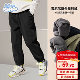 班尼路儿童裤子冬季2025款中大童一体绒休闲裤男女童灯芯绒加绒束脚长裤