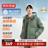 京东京造羽绒服男鸭绒加厚防寒工装面包服短款冬季外套衣服 橄榄绿 L