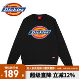 dickies秋季男女同款情侣logo印花圆领卫衣DK007059 黑色 L 