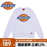 dickies秋季男女同款情侣logo印花圆领卫衣DK007059 白色 M 