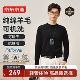 京东京造【可机洗羊毛衫】毛衣针织衫男圆领25秋冬新款外套 黑色 L