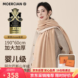 牧尔西羊绒披肩女士围巾女秋冬季奢侈品羊毛围脖送长辈妈妈生日礼物礼盒
