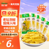 宏斌 泡椒小米辣100g*5袋 野山椒 老坛泡菜 泡椒凤爪调料下饭菜