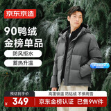 京东京造羽绒服男鸭绒加厚防寒工装面包服短款冬季外套衣服 灰色 2XL