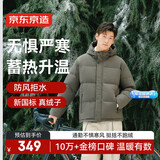 京东京造羽绒服男鸭绒加厚防寒工装面包服短款冬季外套衣服 橄榄绿 2XL