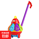 儿童推推乐学步车玩具防滑手推飞机带音乐1-3岁宝宝走路户外幼儿 大号推车小红鸡【响铃-旋转臂】