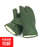 零下40度手套保暖防寒耐用老式军绿色棉手闷子手套连指男士棉手套 军绿色三指棉手套