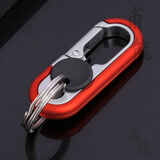 甫能 男士商务腰挂汽车钥匙扣挂件女锁匙扣创意双环钥匙圈钥匙 橙