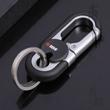 甫能 男士商务腰挂汽车钥匙扣挂件女锁匙扣创意双环钥匙圈钥匙 黑