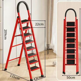 星奇堡 家用梯子工程梯折叠多功能人字梯伸缩室内加厚两用梯子 加厚八步梯-红色