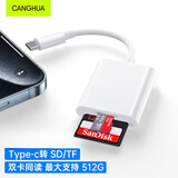 CangHua Type-C转TF/SD读卡器二合一多功能单反相机监控储存内存卡读卡转换器适用苹果18/17/16/华为手机