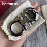 UHFR官方适配原版菲拉腰带扣头8打孔皮带扣头3.43.5纯铜尾夹扣 菲拉格慕-亮面枪色