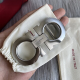 UHFR官方适配原版菲拉腰带扣头8打孔皮带扣头3.43.5纯铜尾夹扣 拉丝银色