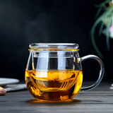 美斯尼 茶杯耐热玻璃杯水杯泡花茶杯带过滤加厚办公杯茶水分离杯喝水杯 大蜜蜂 450ml