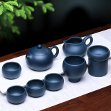 茗茶艺壶 紫砂壶宜兴名家纯全手工茶壶家用泡茶壶茶具套装 光素西施套装