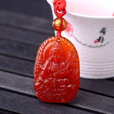 慈灵阁 红玛瑙十二生肖守护神吊坠本命佛 水晶饰品女款男情侣护身符 龙蛇-普贤菩萨