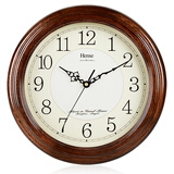 汉时（Hense） 客厅实木挂钟现代简约时钟欧式挂表时尚创意办公室石英钟表HW13 B款松木（直径32.2cm)