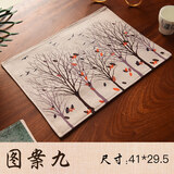 普雷玛特隔热餐垫日式加厚棉麻餐垫儿童环保餐垫酒店西餐垫家用防滑桌布 雁南飞（41*29.5）【双层】1片