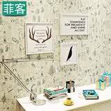 菲客 【有工具】加厚带胶墙纸贴纸自粘防水卧室客厅宿舍寝室PVC背景纸贴画衣柜翻新贴书桌面贴纸防水可擦 怀旧报纸 60厘米宽X1米长