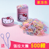 艾梵妮儿童头饰女童发饰橡皮筋发圈一次性皮筋加厚宝宝扎头发不伤发 L6果冻色强拉大圈