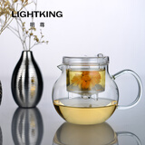 明尊（LIGHTKING）玻璃茶壶过滤玻璃茶具花茶壶泡茶壶 耐高温飘逸壶冲茶壶 EC-08