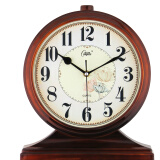 康巴丝（Compas） 座钟欧式复古钟表台式客厅摆件台钟创意卧室床头时钟大号石英钟 古金数字