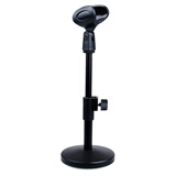ami DS12 麦克风话筒支架 桌面金属圆盘麦架可升降会议支架 配弹性夹有线无线手持麦通用 黑色（弹性夹）