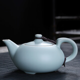 琦轩源汝瓷茶壶开片可养大号泡茶壶家用功夫茶具单壶送杯子song杯子 邵君壶 140ml