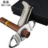 希洛 雪茄打火机雪茄刀套装带打孔器雪茄钻古巴雪茄工具两件套雪茄剪