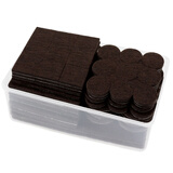 馨梦园 毛毡EVA桌椅脚垫 硅胶防滑桌椅脚套 地板保护脚垫套装 自由裁剪组合盒装椅子腿垫 毛毡棕色*128片装