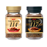 UCC 日本进口咖啡114/117速溶无蔗糖纯黑咖啡2瓶180g速溶冻干咖啡粉 117+114各1瓶