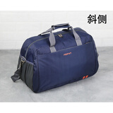 畅印 旅游行李包单肩斜挎旅行包女手提男韩版轻便短途简约大容量衣服包 深蓝 小