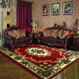 月之吻客厅茶几地毯卧室地毯欧式风格威尔顿机织地毯 红色 155*228CM