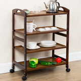 九夫人楠竹厨房置物架可移动带轮子餐车落地多层架储物架整理收纳架子