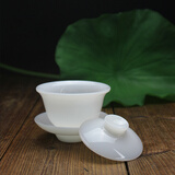 玉中泥（YUZHONGNI） 玉中泥 羊脂白玉瓷盖碗 陶瓷泡茶碗三才碗 白瓷大号薄胎功夫茶具 白玉盖碗