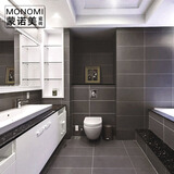 蒙诺美 简约灰色瓷砖纯色砖厨房卫生间墙砖地砖厨卫砖仿古砖哑光地板砖 6269中灰色 300x300mm