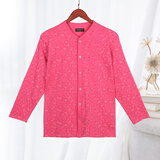 富运狼中老年开衫秋衣女纯棉开襟上衣男士开身薄款秋衣加大码全棉妈妈装