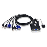 ATEN宏正 CS22U 2端口带线式USB KVM多电脑切换器 按钮切换